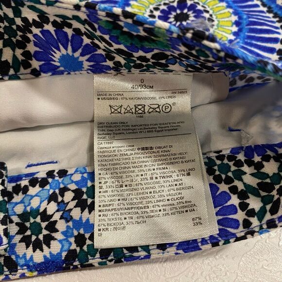 Banana Republic Blue Geometric Floral Print Shorts Women’s Size 0 Summer Dressy - Picture 7 of 8